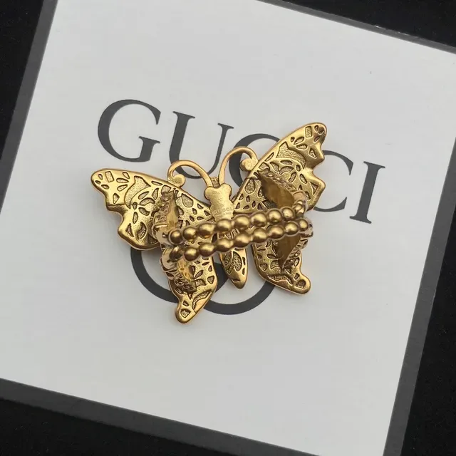Gucci Papillon Or Multicolore Chaîne Maillons Cristal Pavé Motif Bracelet 5