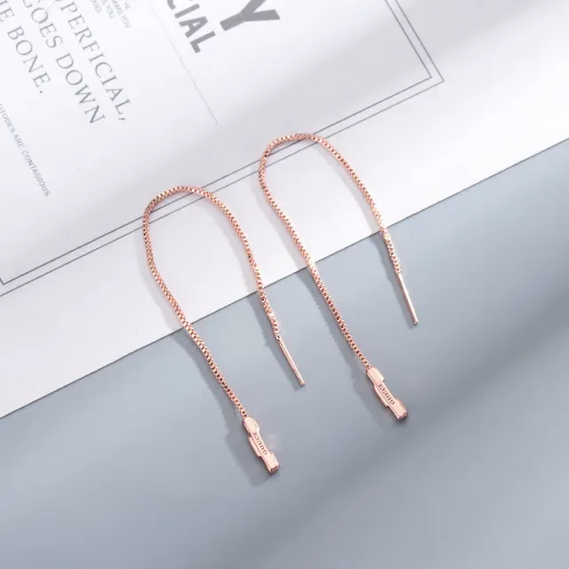 Gucci Chain-Drop Engraved Pendant Earrings 2