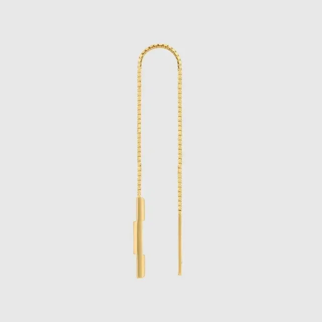 Gucci Chain-Drop Engraved Pendant Earrings 4