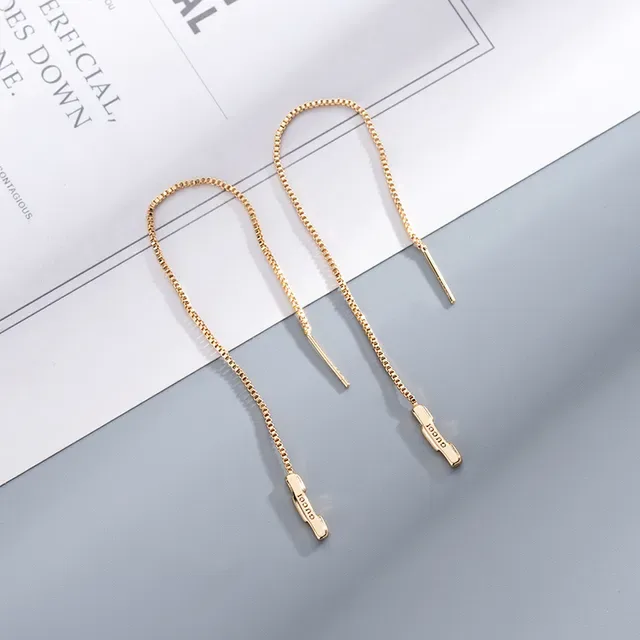 Gucci Chain-Drop Engraved Pendant Earrings 5
