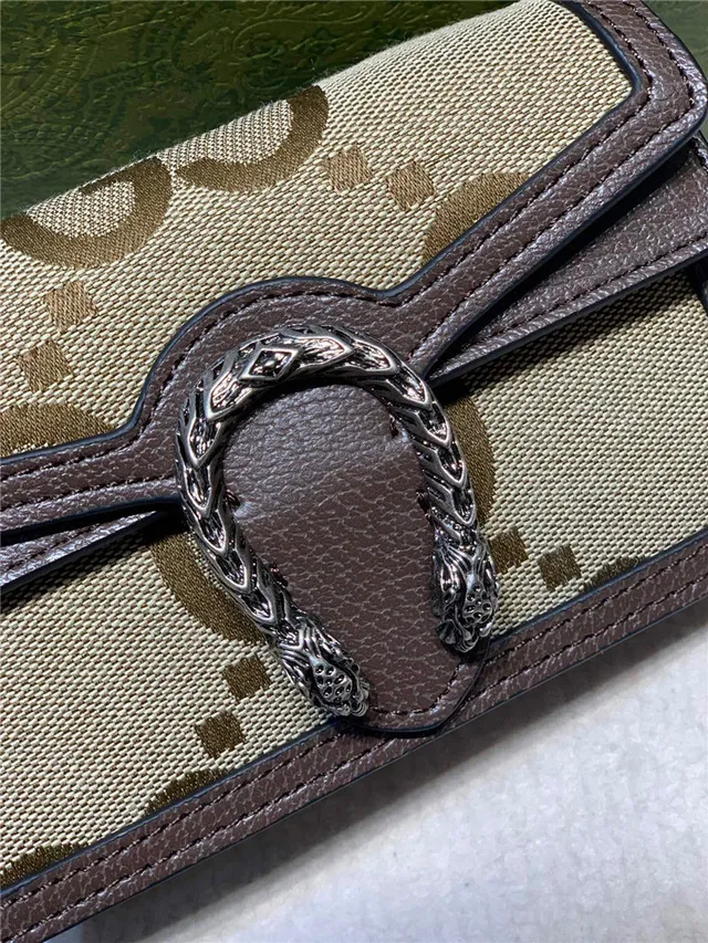 Gucci Dionysus Beige Brown Monogram Canvas Leather Trim Chain Bag 5