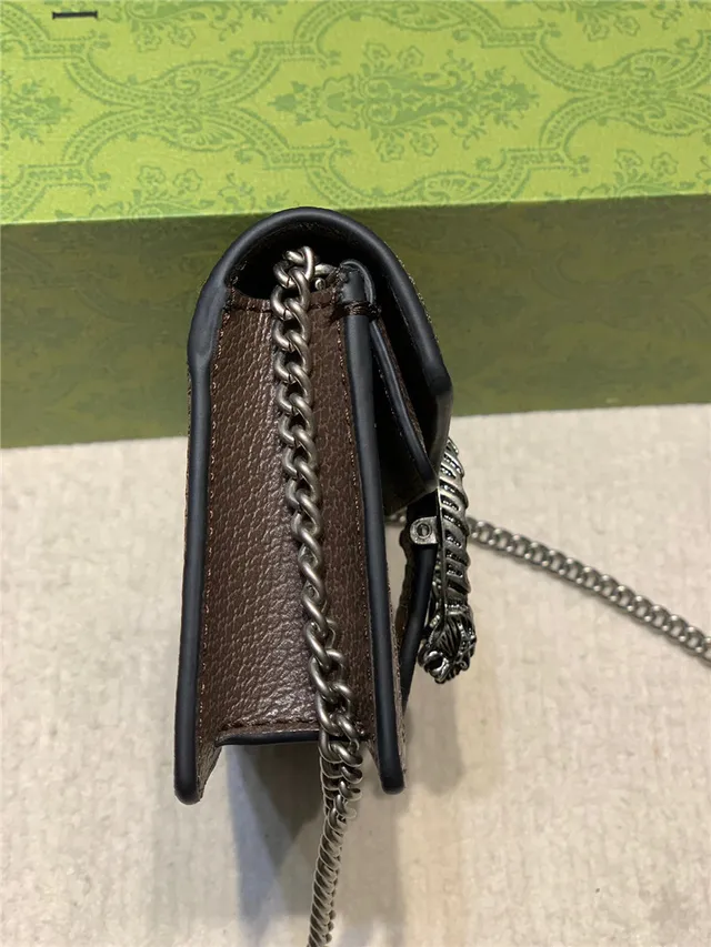 Gucci Dionysus Beige Brown Monogram Canvas Leather Trim Chain Bag 8