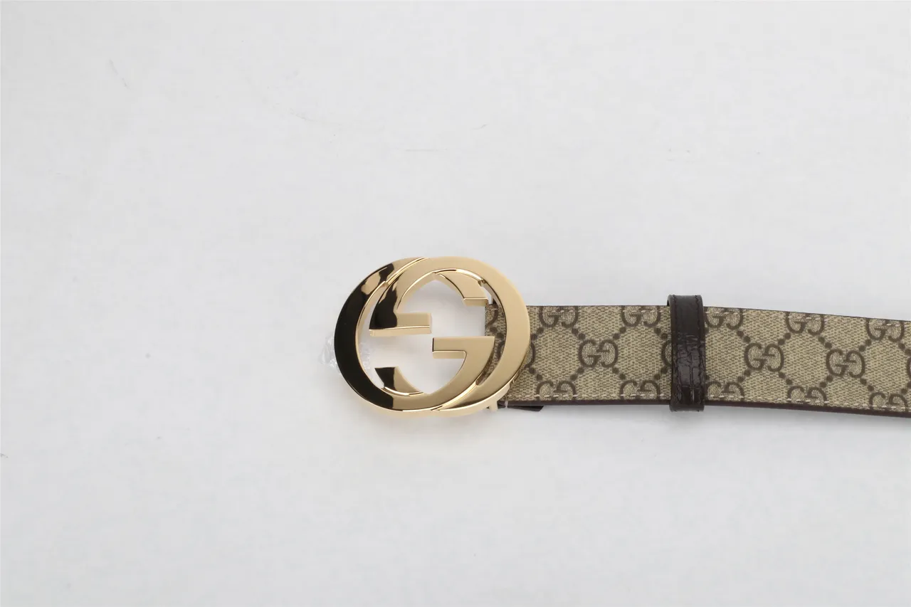 Gucci Double G Belt Beige and Black Monogram Canvas Leather Belt 7