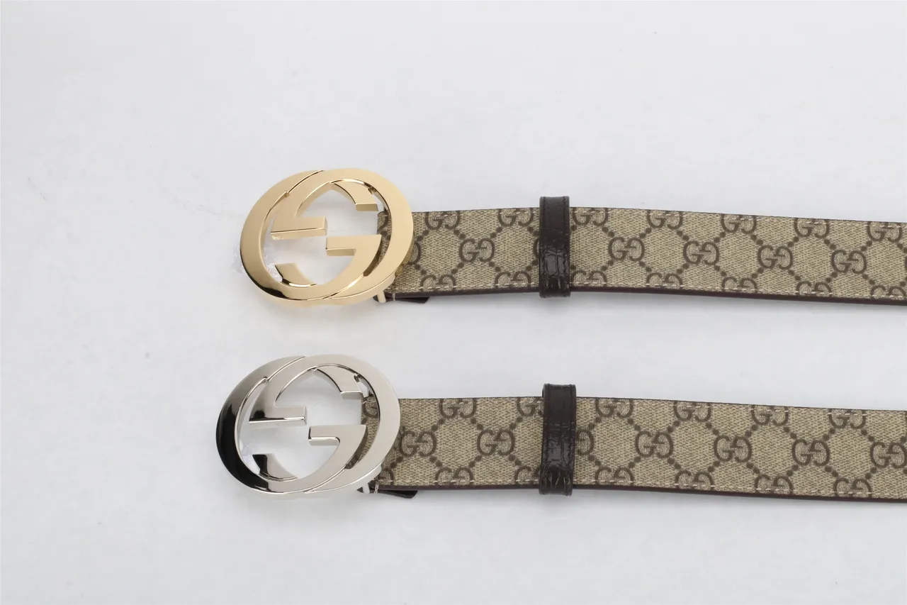 Gucci Double G Belt Beige and Black Monogram Canvas Leather Belt 9