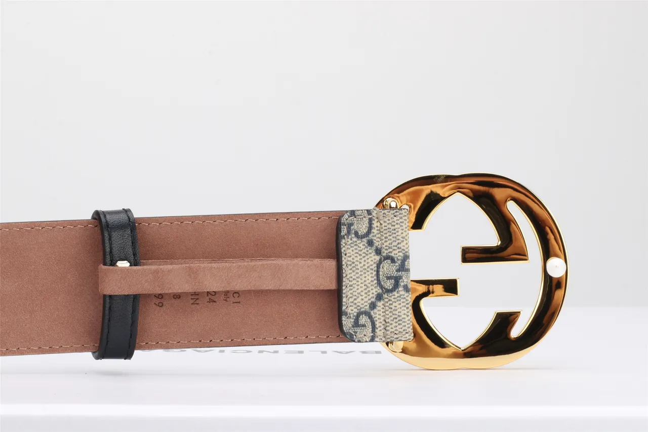 Gucci Double G Belt Beige and Black Monogram Canvas Leather Belt 16