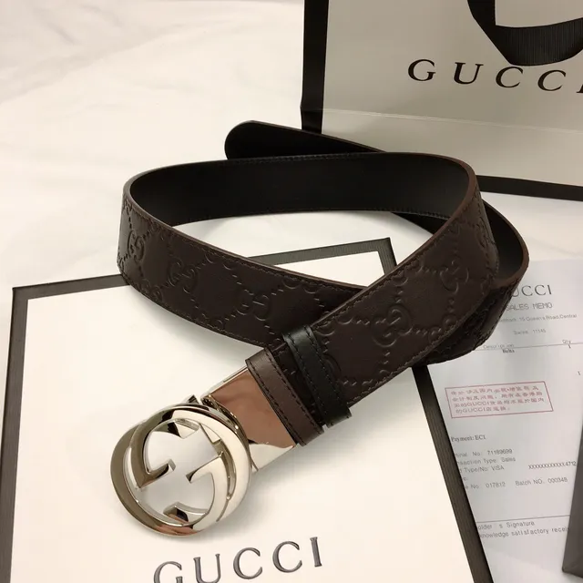Gucci Double G Belt Brown Leather Belt 9
