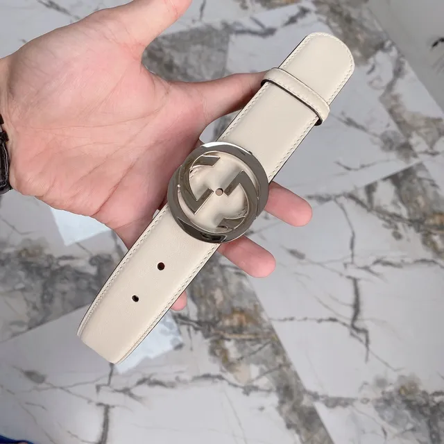 Gucci Double G Belt Cream Leather Belt 3