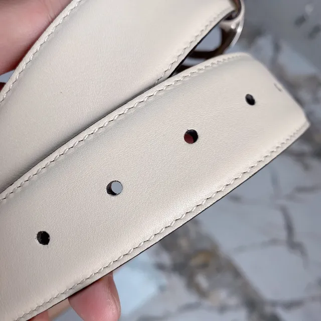 Gucci Double G Belt Cream Leather Belt 6
