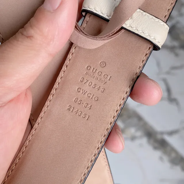 Gucci Double G Belt Cream Leather Belt 7