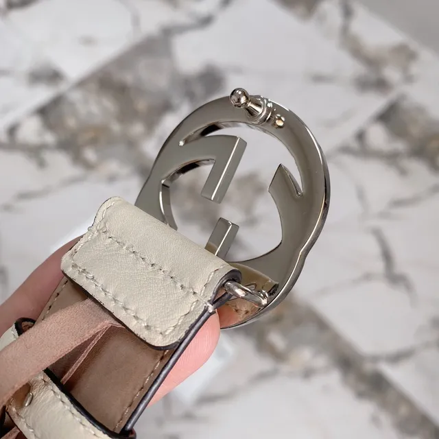 Gucci Double G Belt Cream Leather Belt 8