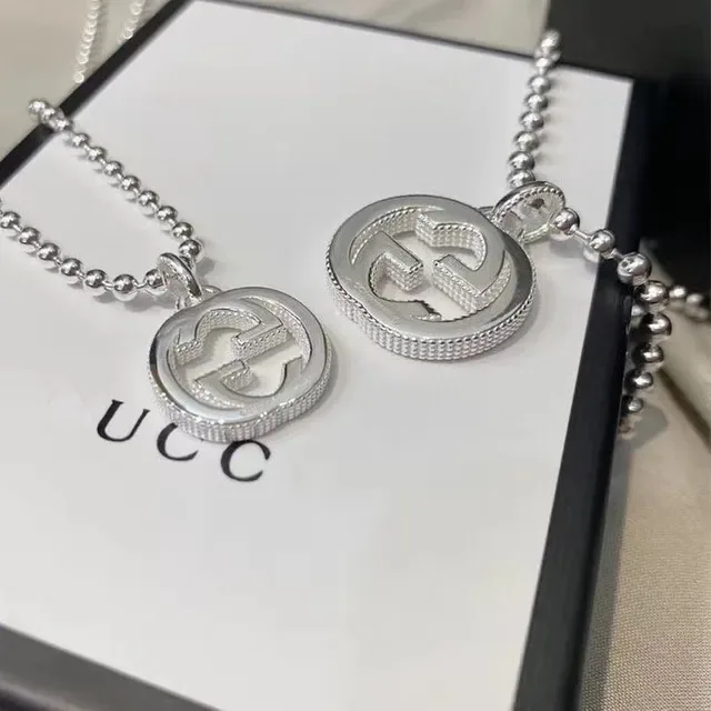 Gucci Double G Pendant Silver Necklace 4