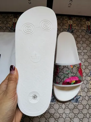 Gucci Floral Print GG Canvas Slide Slippers 9