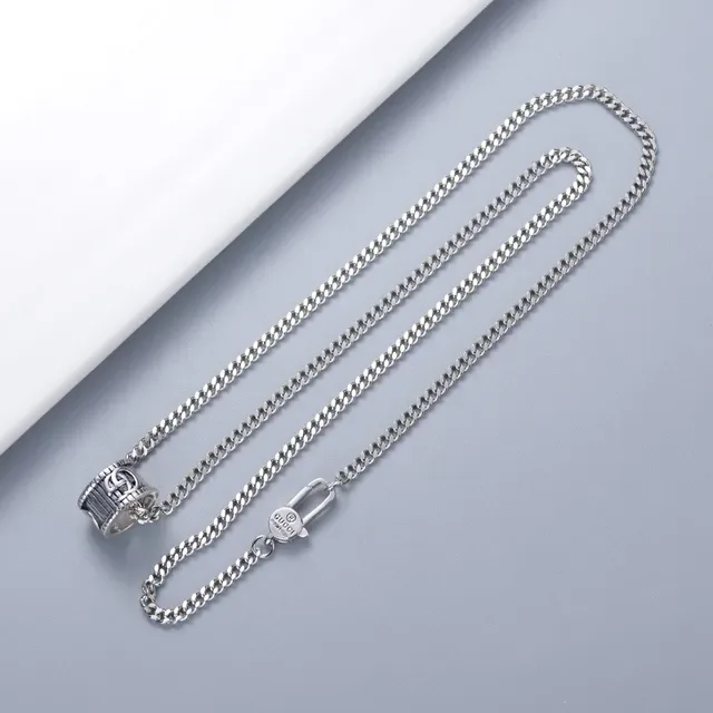 Gucci GG Marmont Barrel Pendant Silver Necklace 2