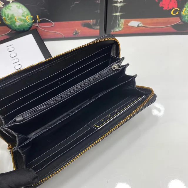 Gucci GG Marmont Black Chevron-Quilted Long Wallet 3