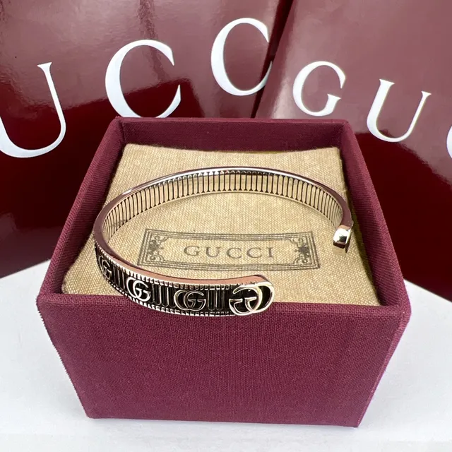 Gucci GG Marmont Black Enamel Interlocking GG Bracelet 6