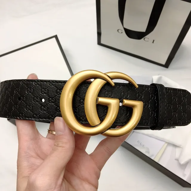 Gucci GG Marmont Black GG-Embossed Leather Belt 4
