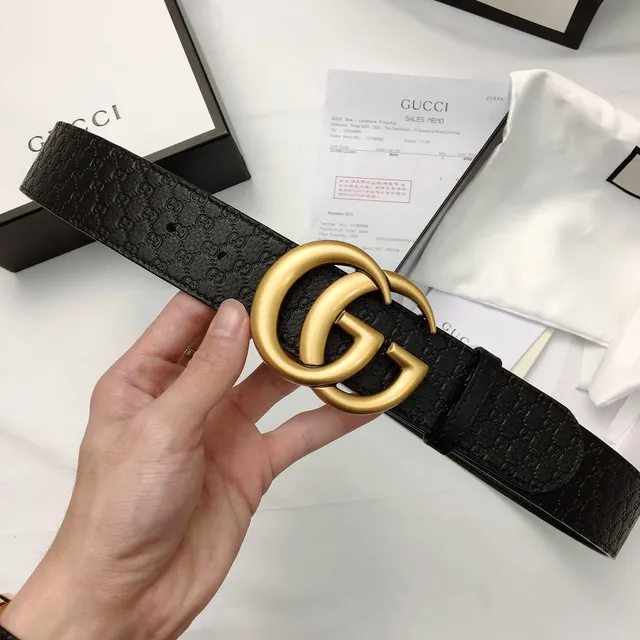 Gucci GG Marmont Black GG-Embossed Leather Belt 5