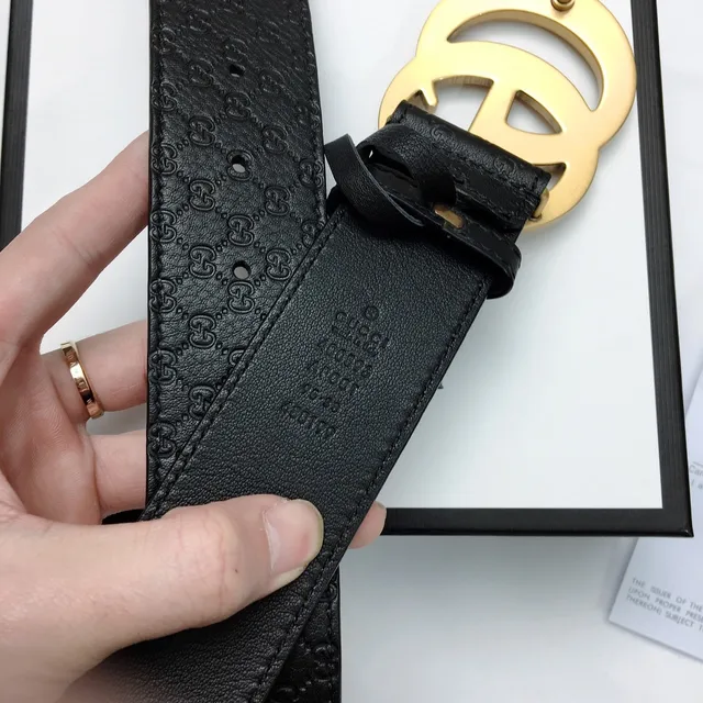Gucci GG Marmont Black GG-Embossed Leather Belt 7