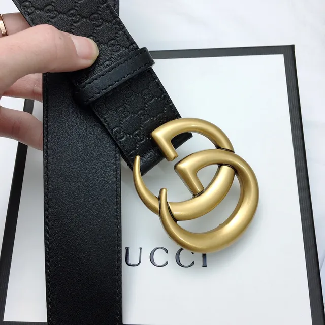 Gucci GG Marmont Black GG-Embossed Leather Belt 8
