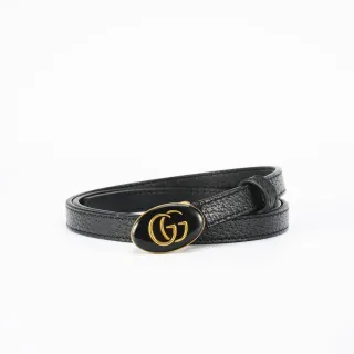 Gucci GG Marmont কালো দানাদার চামড়ার বেল্ট