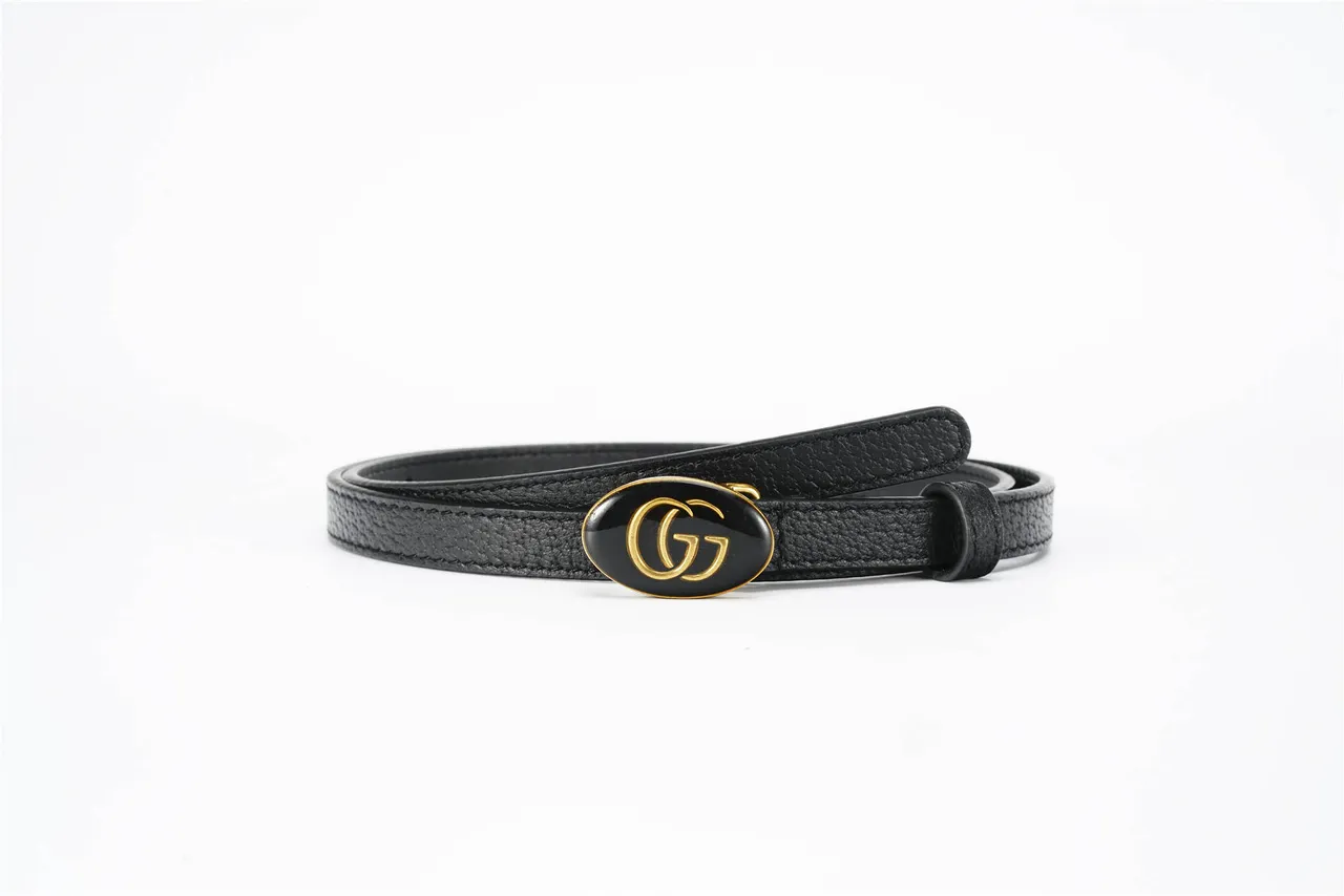Gucci GG Marmont Black Pebbled Leather Belt 4