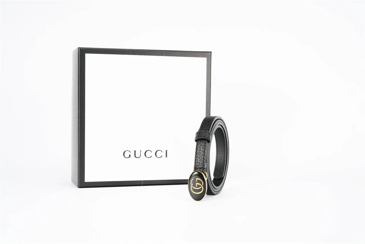 Gucci GG Marmont Black Pebbled Leather Belt 6