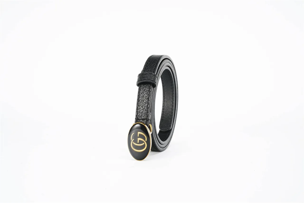 Gucci GG Marmont Black Pebbled Leather Belt 7