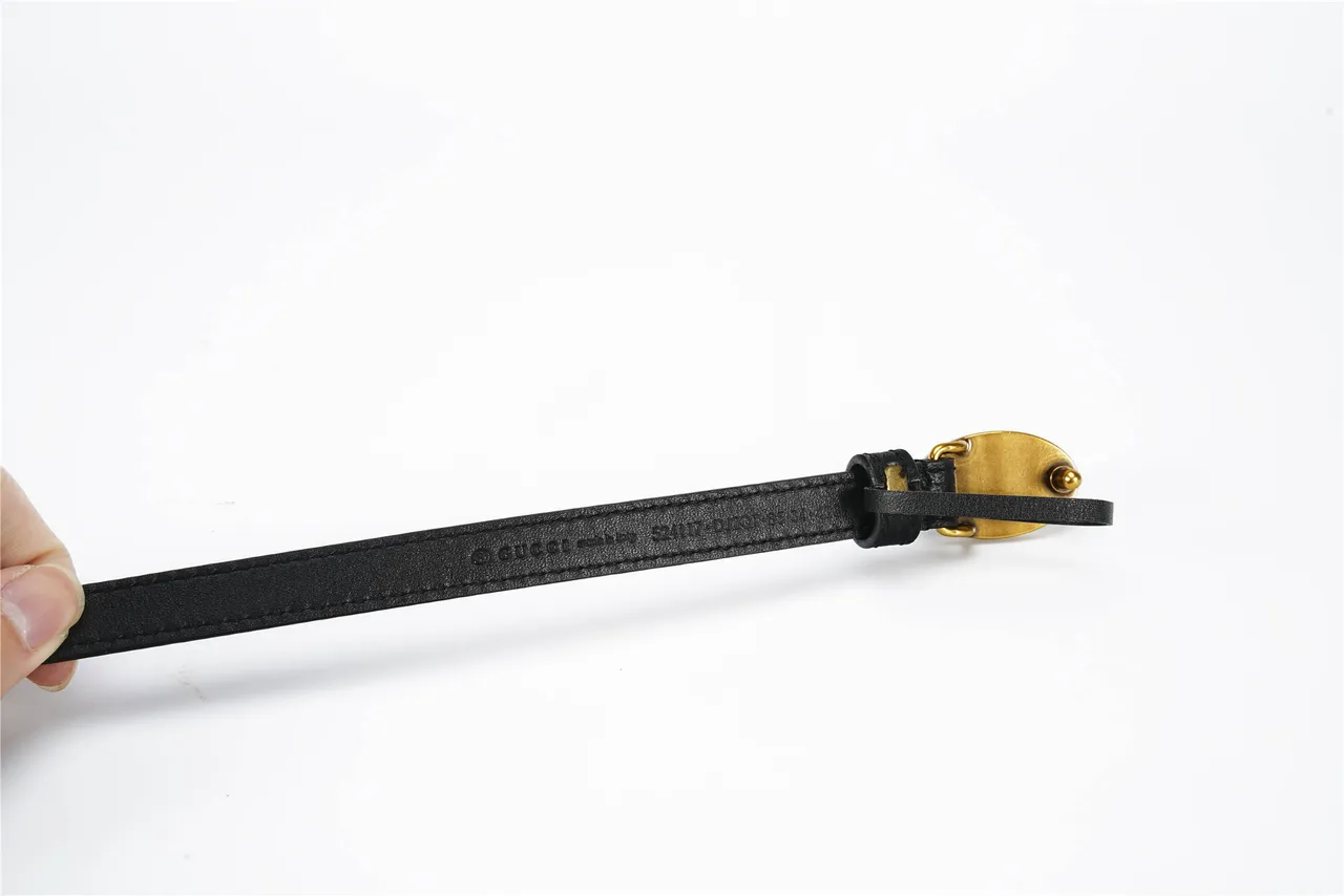 Gucci GG Marmont Black Pebbled Leather Belt 8