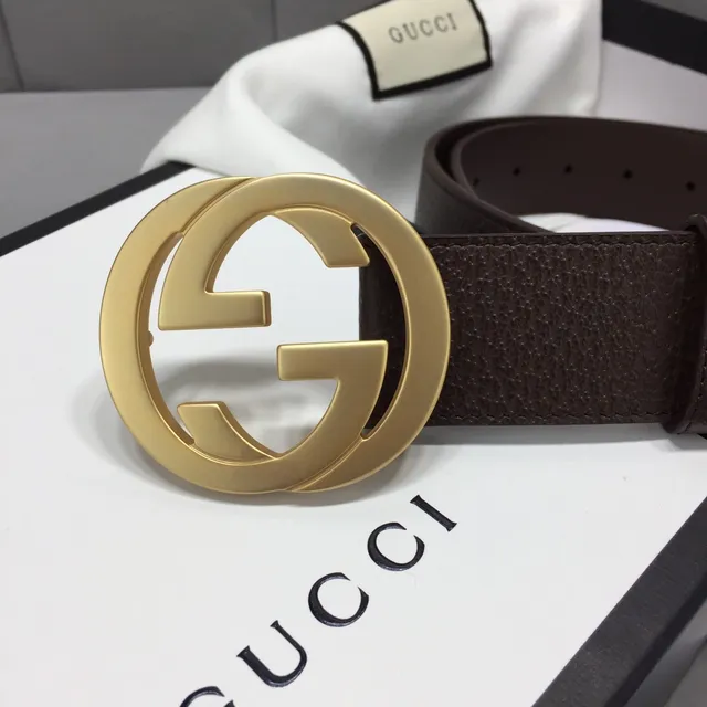 Gucci GG Marmont Brown Pebbled Leather Belt 3
