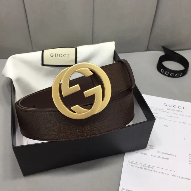 Gucci GG Marmont Brown Pebbled Leather Belt 5