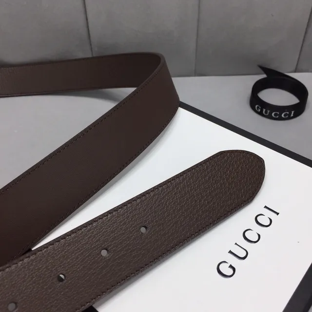 Gucci GG Marmont Brown Pebbled Leather Belt 7