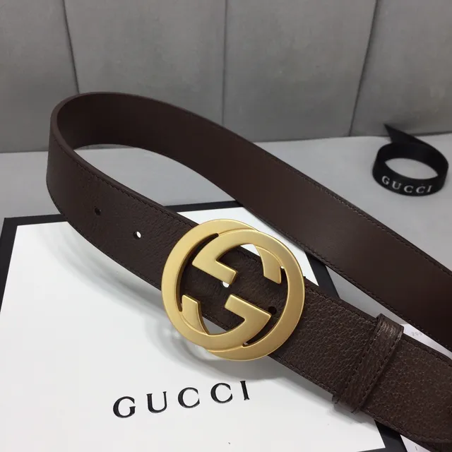 Gucci GG Marmont Brown Pebbled Leather Belt 9