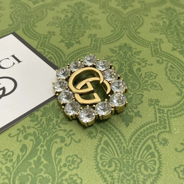 Gucci GG Marmont Broche incrustée de cristaux avec finition dorée 4