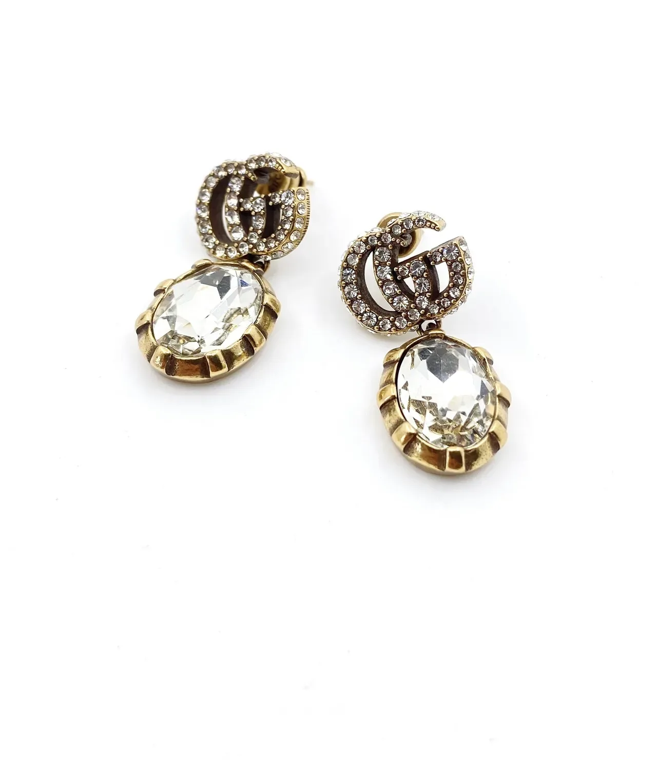 Gucci GG Marmont Double-G Crystal Drop Earrings 3