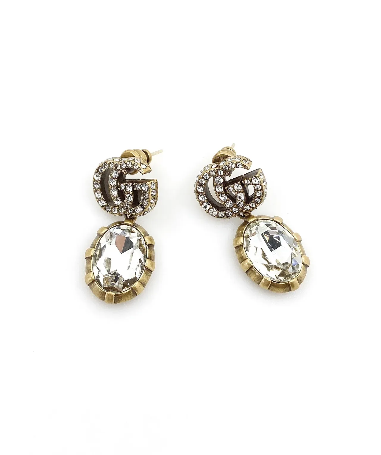 Gucci GG Marmont Double-G Crystal Drop Earrings 4