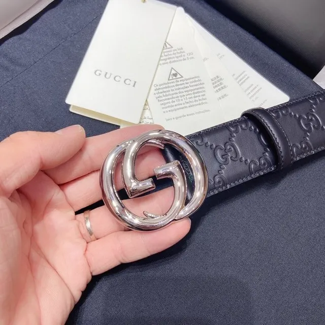 Gucci GG Marmont Embossed Monogram Black Leather Belt 6