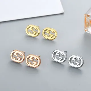 Gucci GG Marmont Interlocking G Oval Stud Earrings