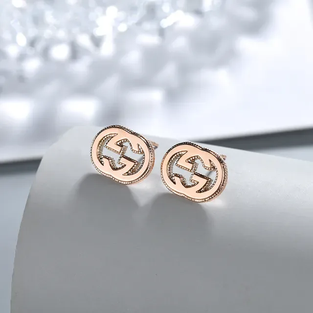 Gucci GG Marmont Interlocking G Oval Stud Earrings 2