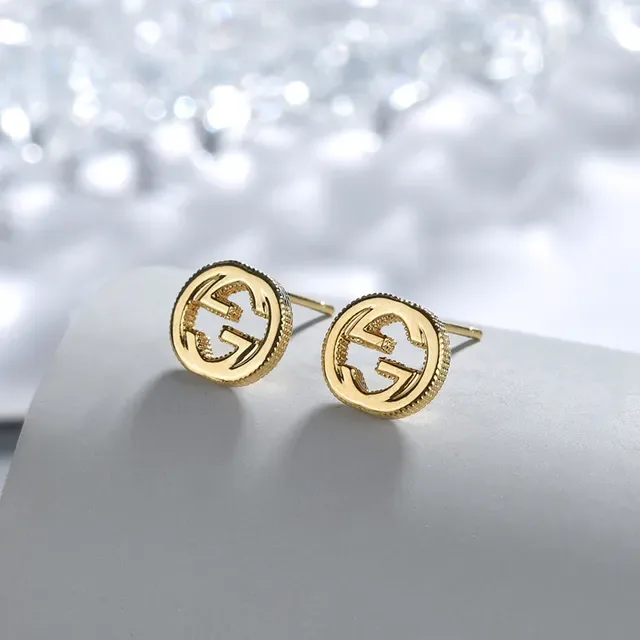 Gucci GG Marmont Interlocking G Oval Stud Earrings 4