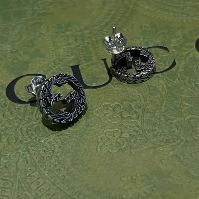 Gucci GG Marmont Laurel Wreath Double G Stud Earrings 2