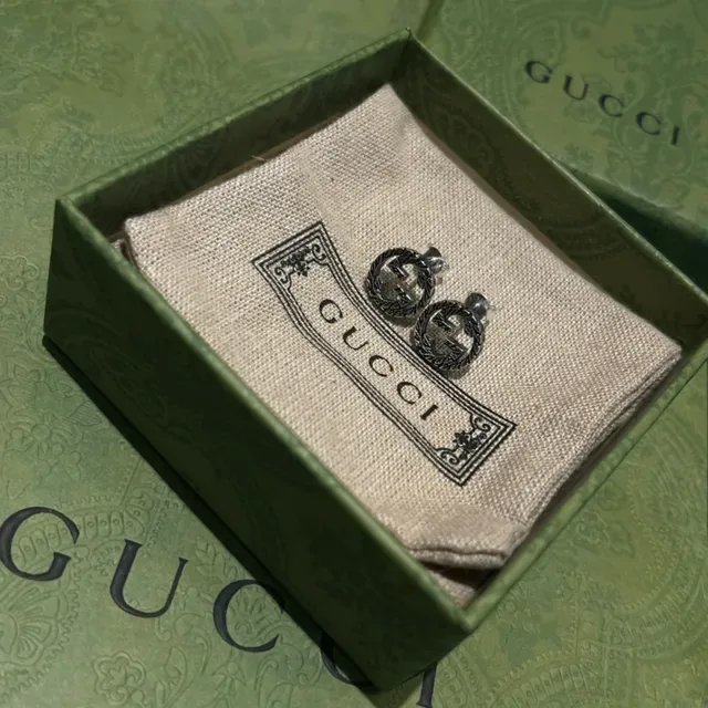 Gucci GG Marmont Laurel Wreath Double G Stud Earrings 4