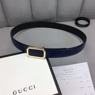 Gucci GG Marmont Navy Blue Leather Belt