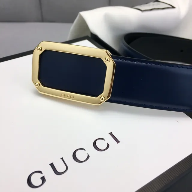 Gucci GG Marmont Cinto de Couro Azul Marinho 3