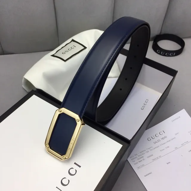 Gucci GG Marmont Cinto de Couro Azul Marinho 4
