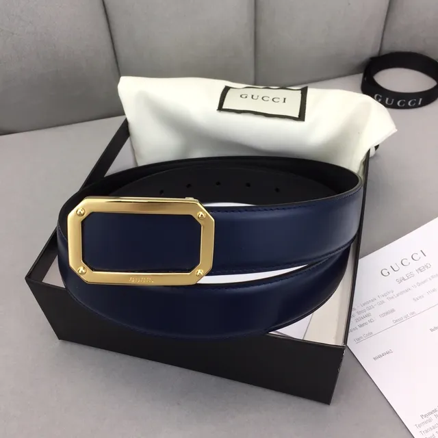 Gucci GG Marmont Cinto de Couro Azul Marinho 5
