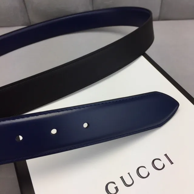 Gucci GG Marmont Cinto de Couro Azul Marinho 7