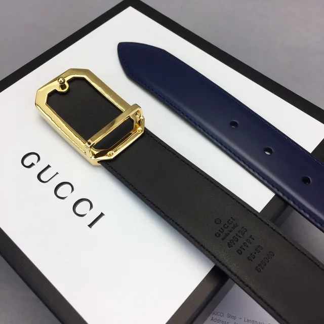 Gucci GG Marmont Cinto de Couro Azul Marinho 8