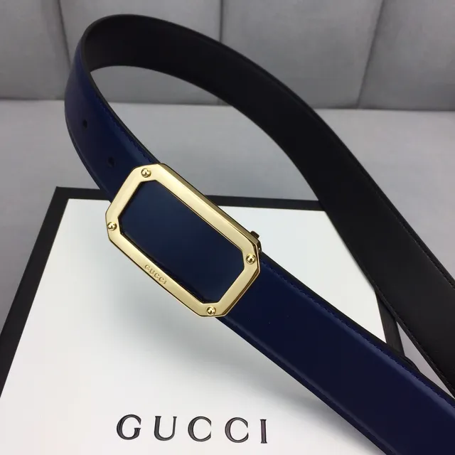 Gucci GG Marmont Cinto de Couro Azul Marinho 9
