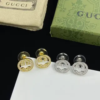 Gucci GG Marmont Pavé Crystal Interlocking G Stud Earrings