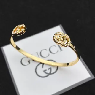 Gucci GG Marmont باڤيه-كريستال إنترلوكينج GG إسورة مفتوحة للكم